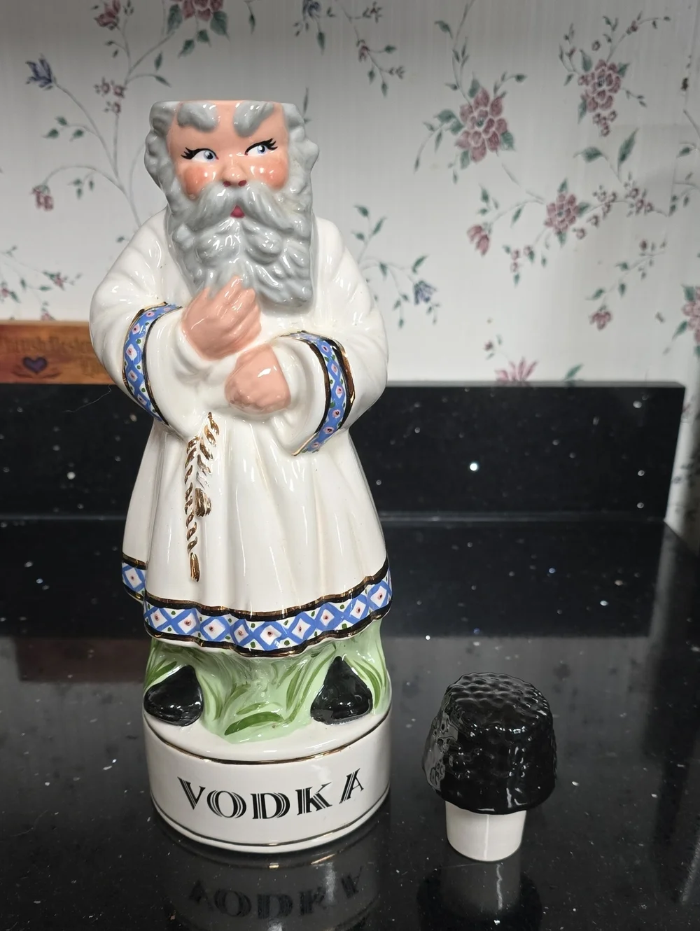 Very Vintage. Ceramic Vodka Decanter Figure